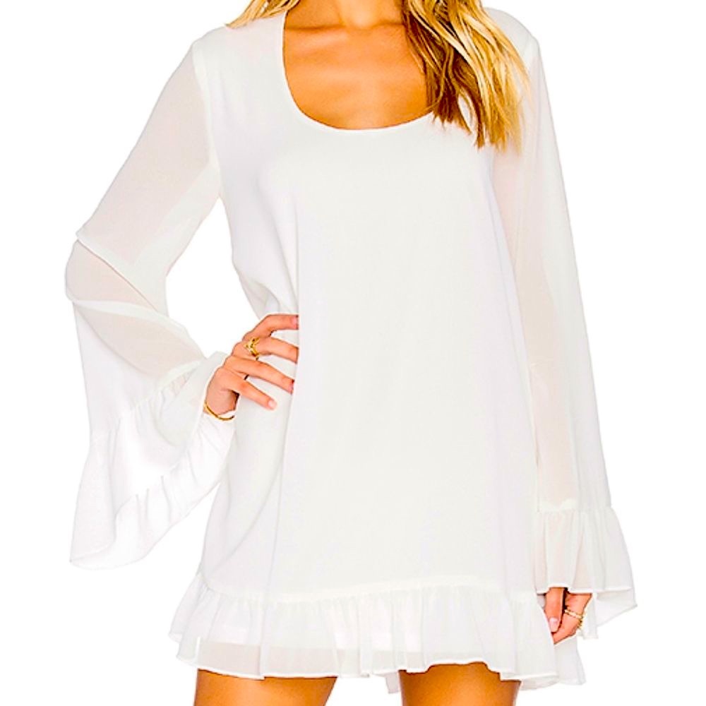 Show Me Your Mumu Margo Mini Dress - White Chiffon